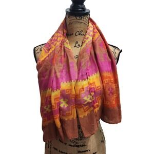 Boho Geometric Print Scarf Wrap Shawl Multi Color